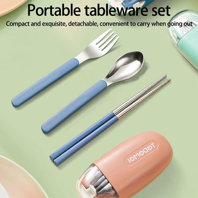 Portable Stainless Steel Chopsticks & Spoon Set — Perfect for Travel & Office m1by1q-q0