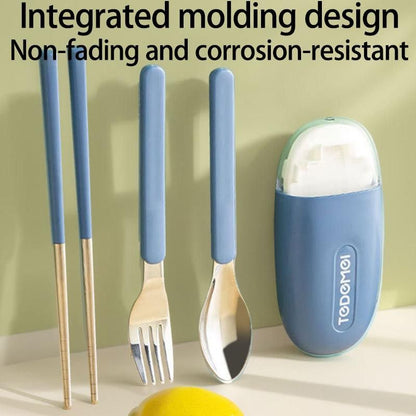 Portable Stainless Steel Chopsticks & Spoon Set — Perfect for Travel & Office m1by1q-q0